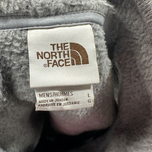 North Face Fleece Vest Mens Large Grey Full Zip Embroidered Chest Logo - Picture 7 of 10